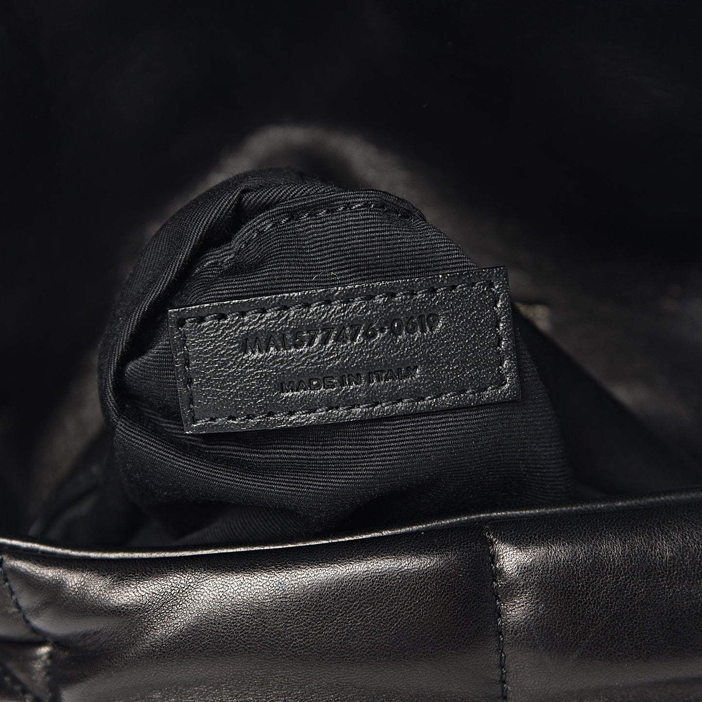 Lambskin Quilted Small Loulou Puffer Monogram Chain Satchel Black