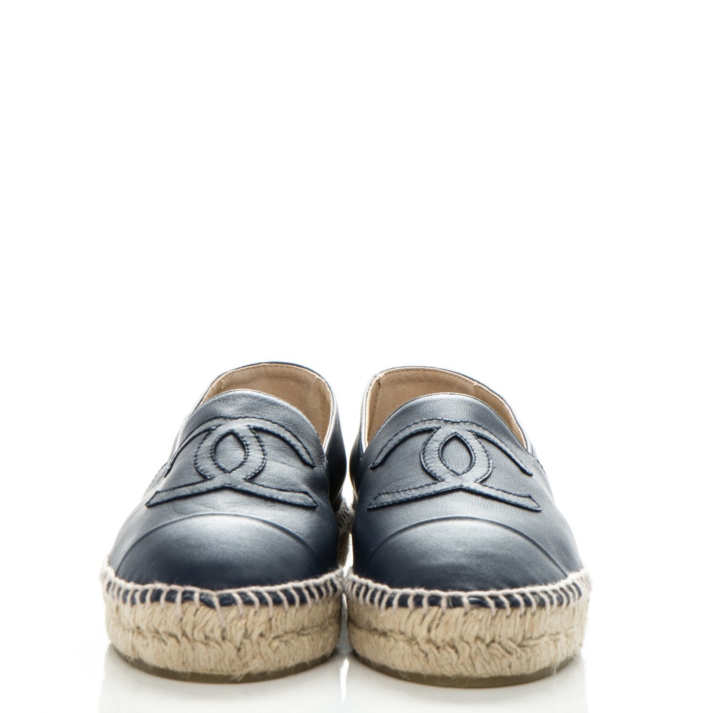 Lambskin CC Espadrilles 37 Dark Navy