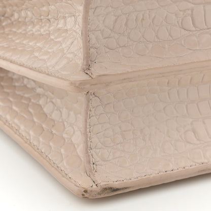Saint Laurent Calfskin Crocodile Embossed Medium Monogram Sunset Dark Beige 13 of 17