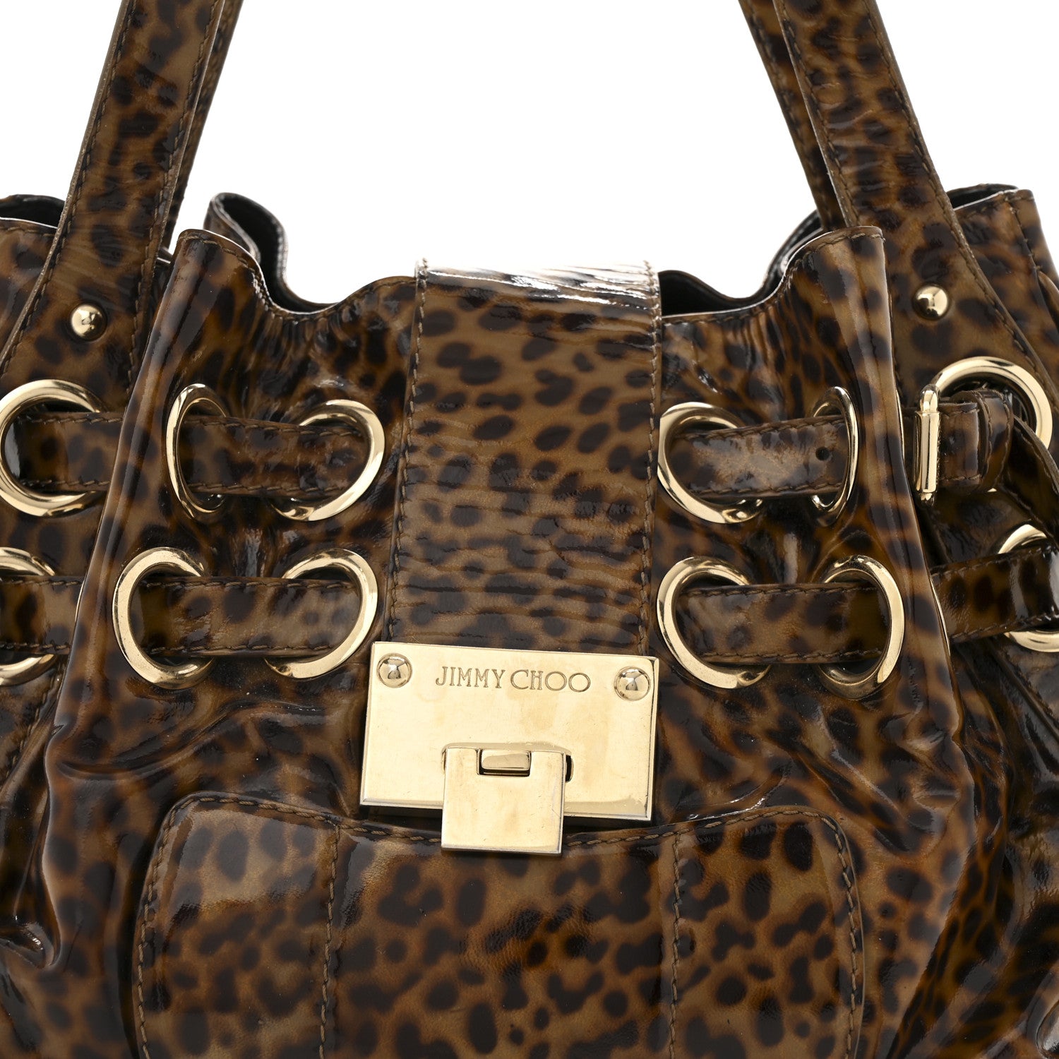 Jimmy Choo Patent Leopard Print Riki Natural 7 of 13