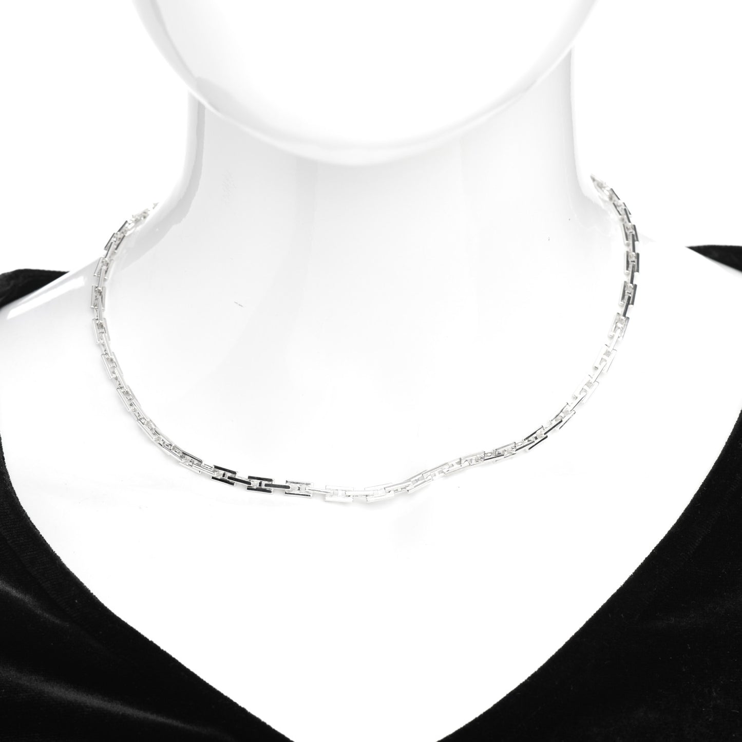 Sterling Silver H Logo Hercules Link Necklace