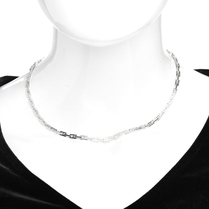 Hermes Sterling Silver H Logo Hercules Link Necklace 2 of 4