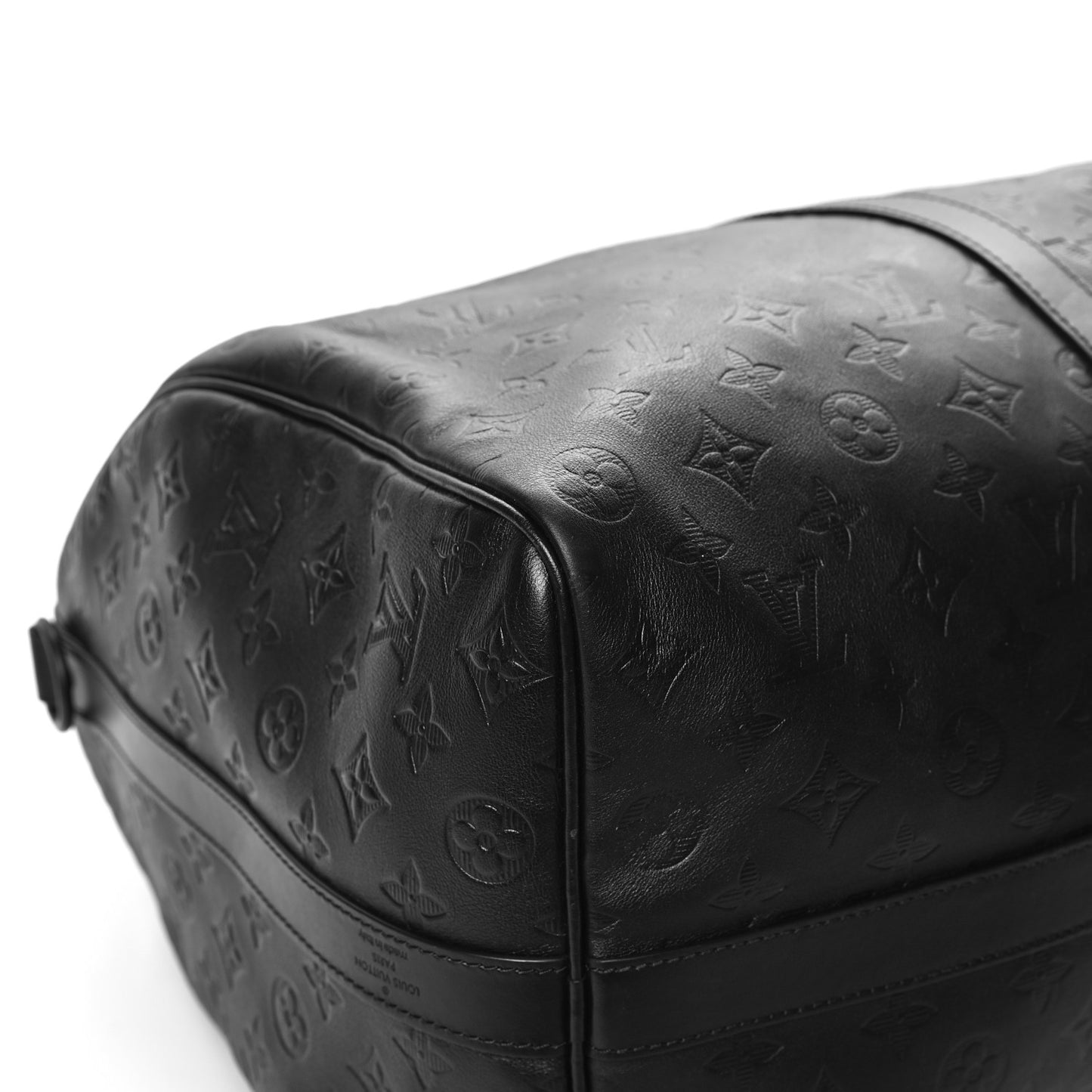 Calfskin Shadow Monogram Keepall Bandouliere 50 Black
