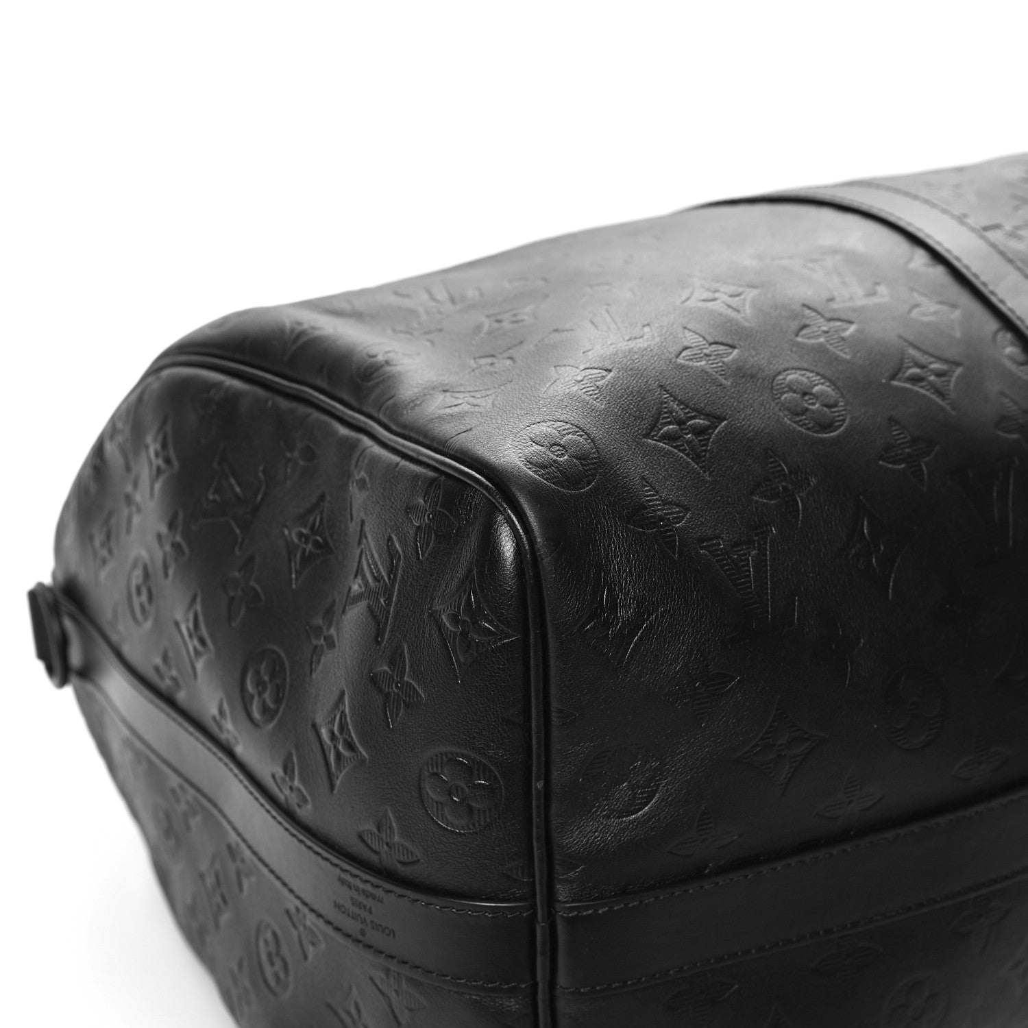 Louis Vuitton Calfskin Shadow Monogram Keepall Bandouliere 50 Black 7 of 11