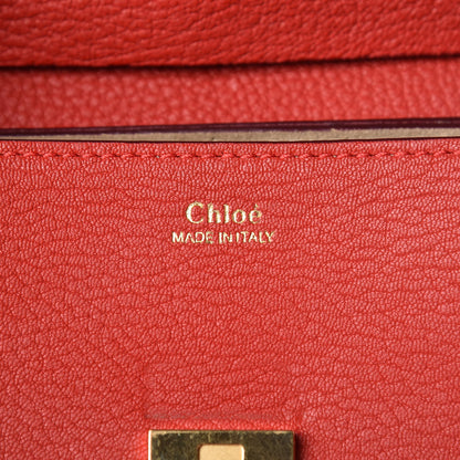 Chloe Grained Lambskin Mini Drew Shoulder Bag Plaid Red 7 of 18