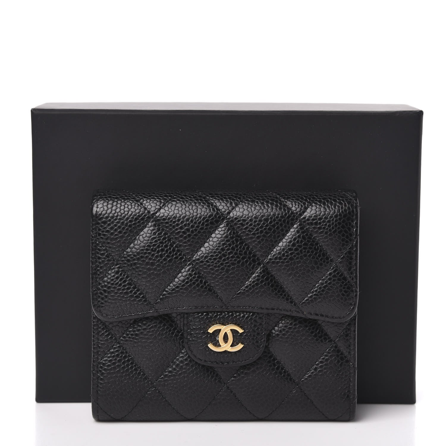 Chanel Caviar Quilted Compact Flap Wallet Black 9 of 9