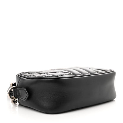 Gucci Calfskin Matelasse Aria Mini GG Marmont Chain Shoulder Bag Black 4 of 13