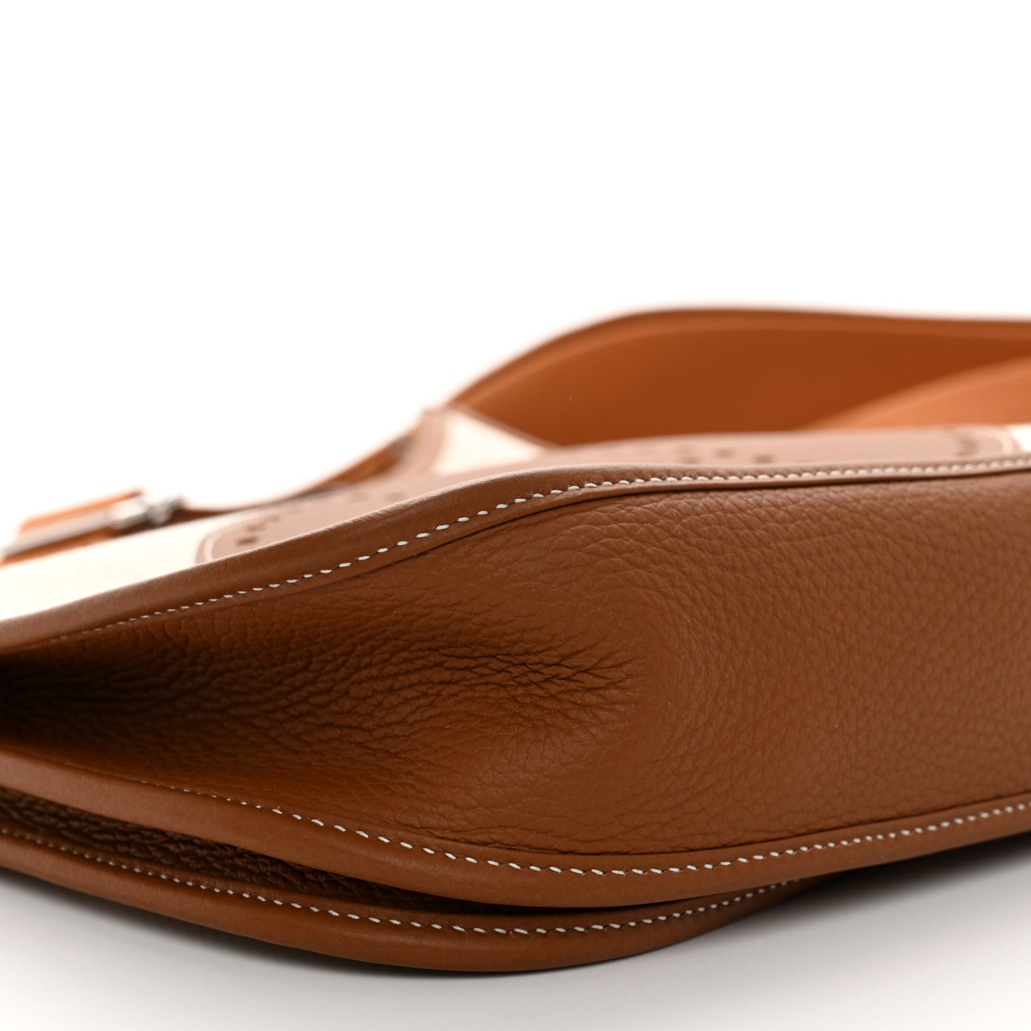 Hermes Toile Taurillon Clemence Evelyne PM Gold Ecru 9 of 10