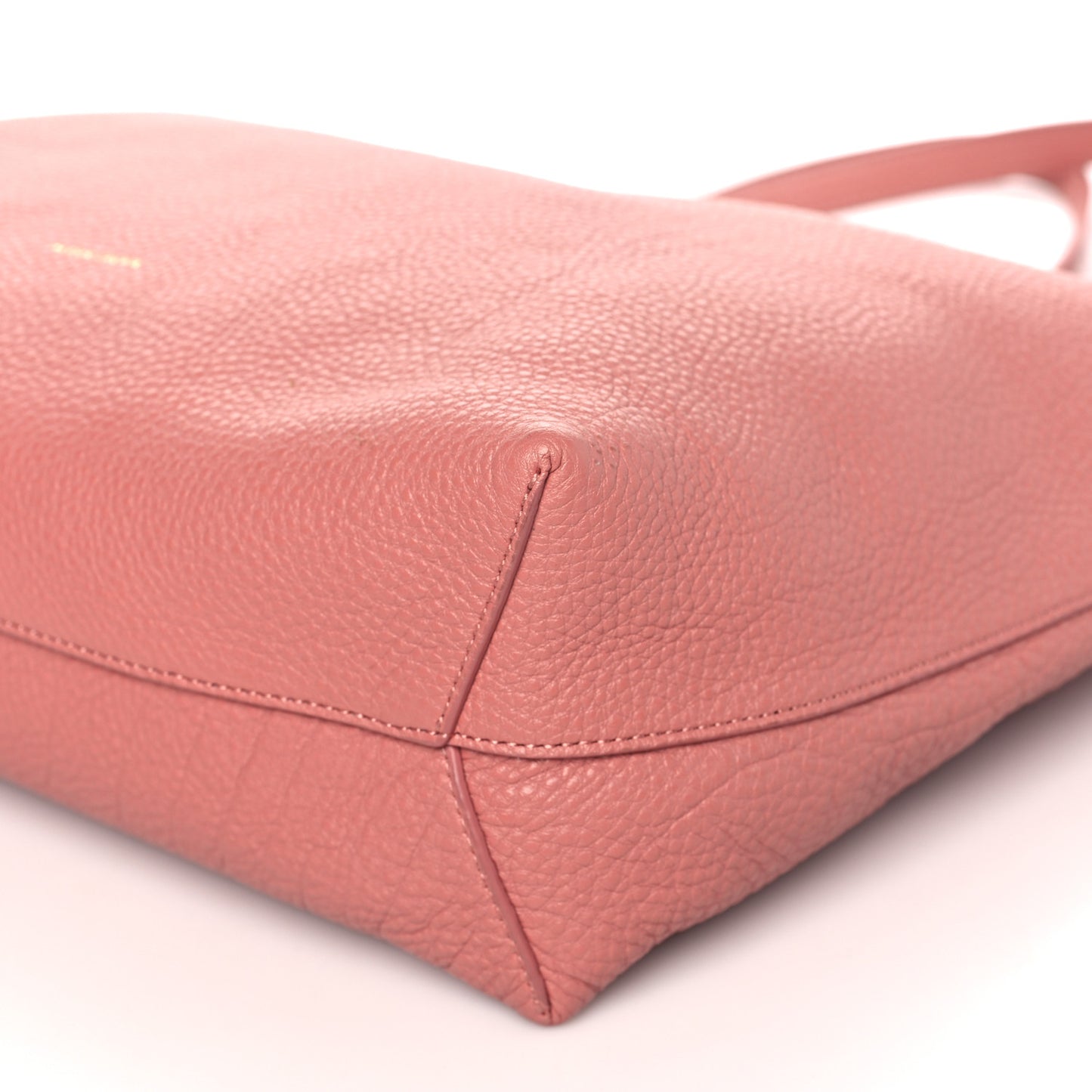 Tumbled Calfskin Small Shopping Tote Blush