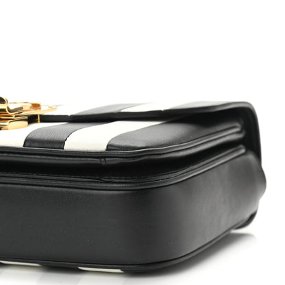 Celine Shiny Calfskin Stripes Small C Bag Black 9 of 9