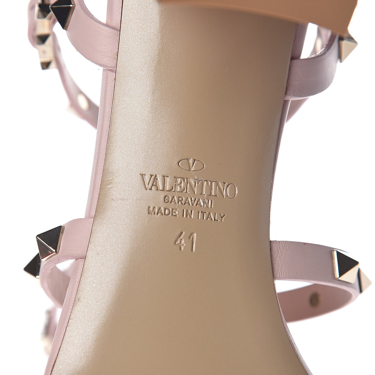 Calfskin Rockstud 60mm City Sandals 41 Water Rose