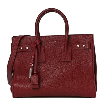 Saint Laurent Grained Calfskin Small Supple Sac De Jour Dark Pallisandre 3 of 17