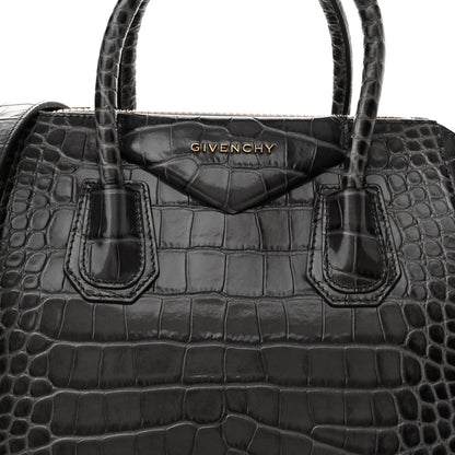 Givenchy Calfskin Crocodile Embossed Small Antigona Storm Grey 8 of 10