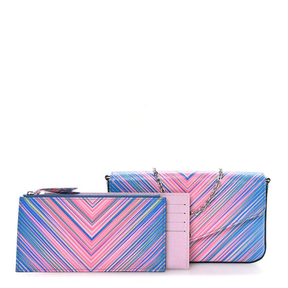 Louis Vuitton Epi Tropical Pochette Felicie Blue Rose 3 of 13
