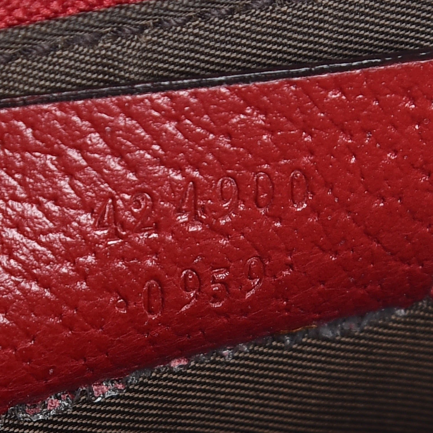 Gucci GG Supreme Monogram Tian Large Zip Pouch Beige Multicolor Red 7 of 8