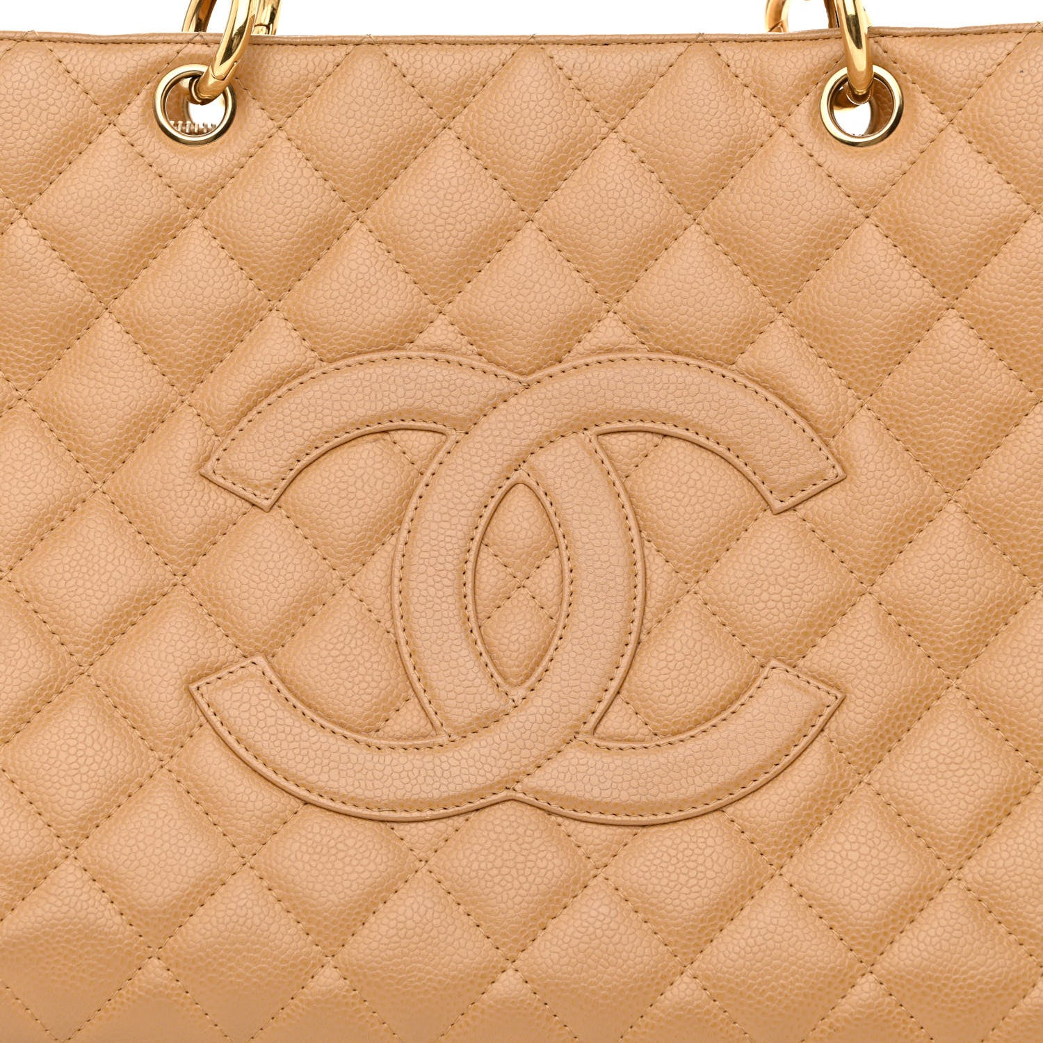 Chanel Caviar Quilted Grand Shopping Tote GST Dark Beige 10 of 12