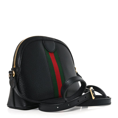 Gucci Calfskin GG Web Small Ophidia Dome Shoulder Bag Black 3 of 10