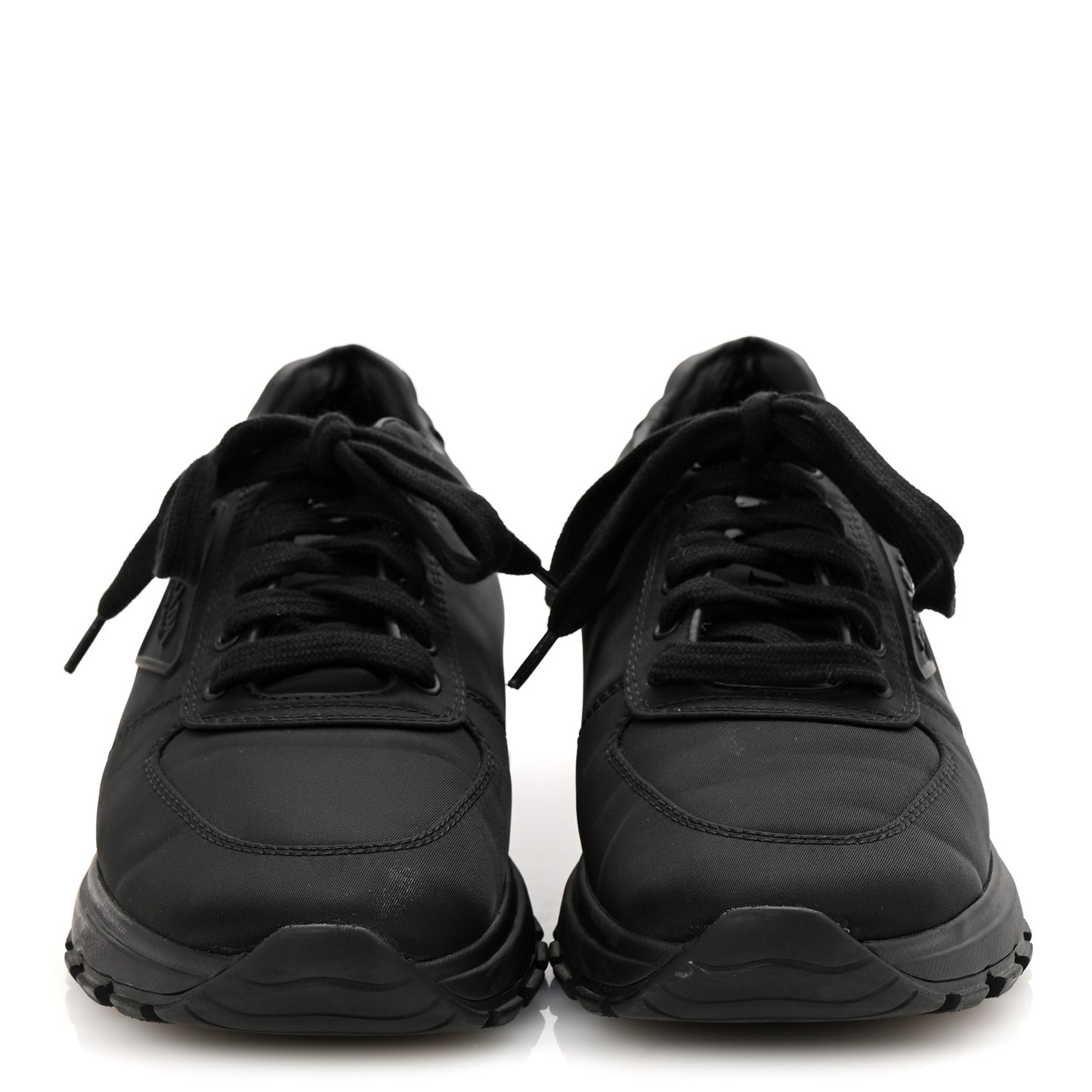 Re-Nylon Gabardine Logo Sneakers 39.5 Black