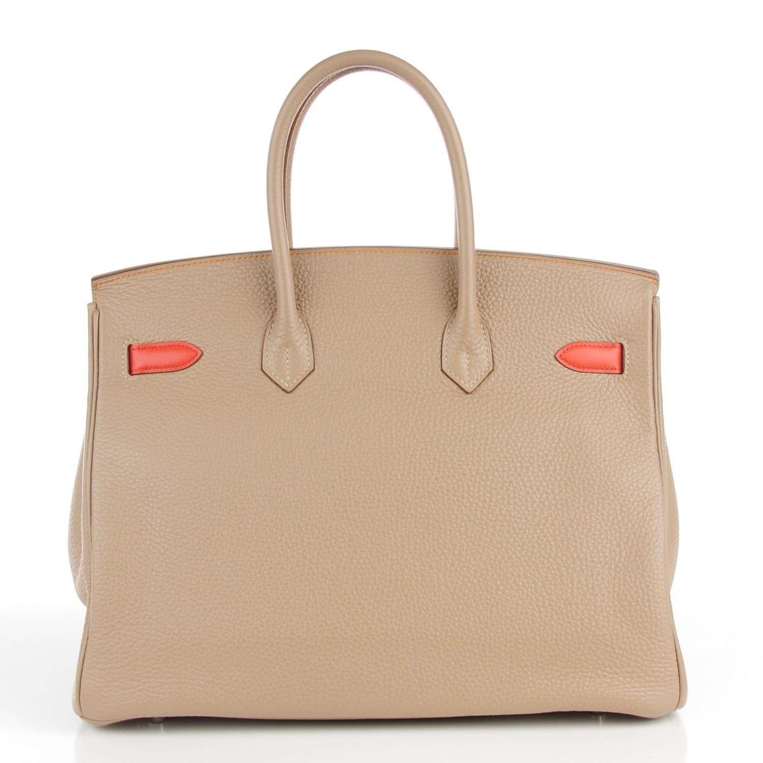 Hermes Taurillon Clemence Swift Tri-Color Birkin 35 Sanguine Gris Tourterelle Moutarde 5 of 23