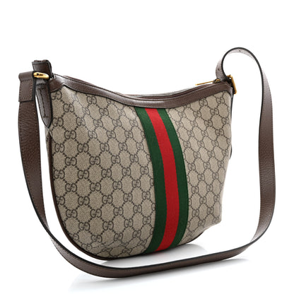 Gucci GG Supreme Monogram Web Small Ophidia Half Moon Hobo Brown 3 of 10
