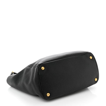 Prada Vitello Daino Side Pocket Tote Black 4 of 10