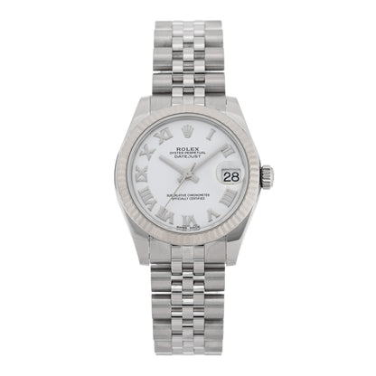 Rolex Stainless Steel 18K White Gold 31mm Oyster Perpetual Datejust Watch White Roman 178274 1 of 5