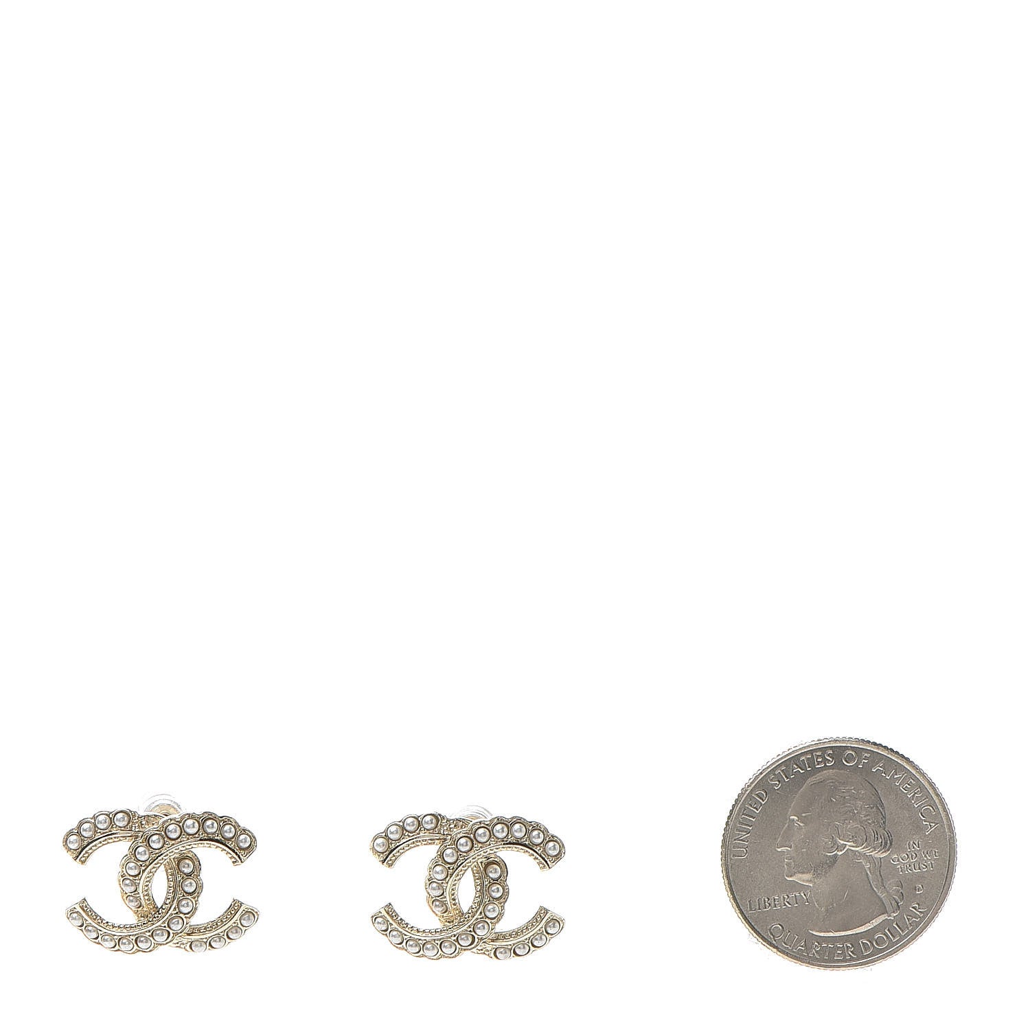Chanel Pearl Queen of France CC Earrings Gold 2 of 5