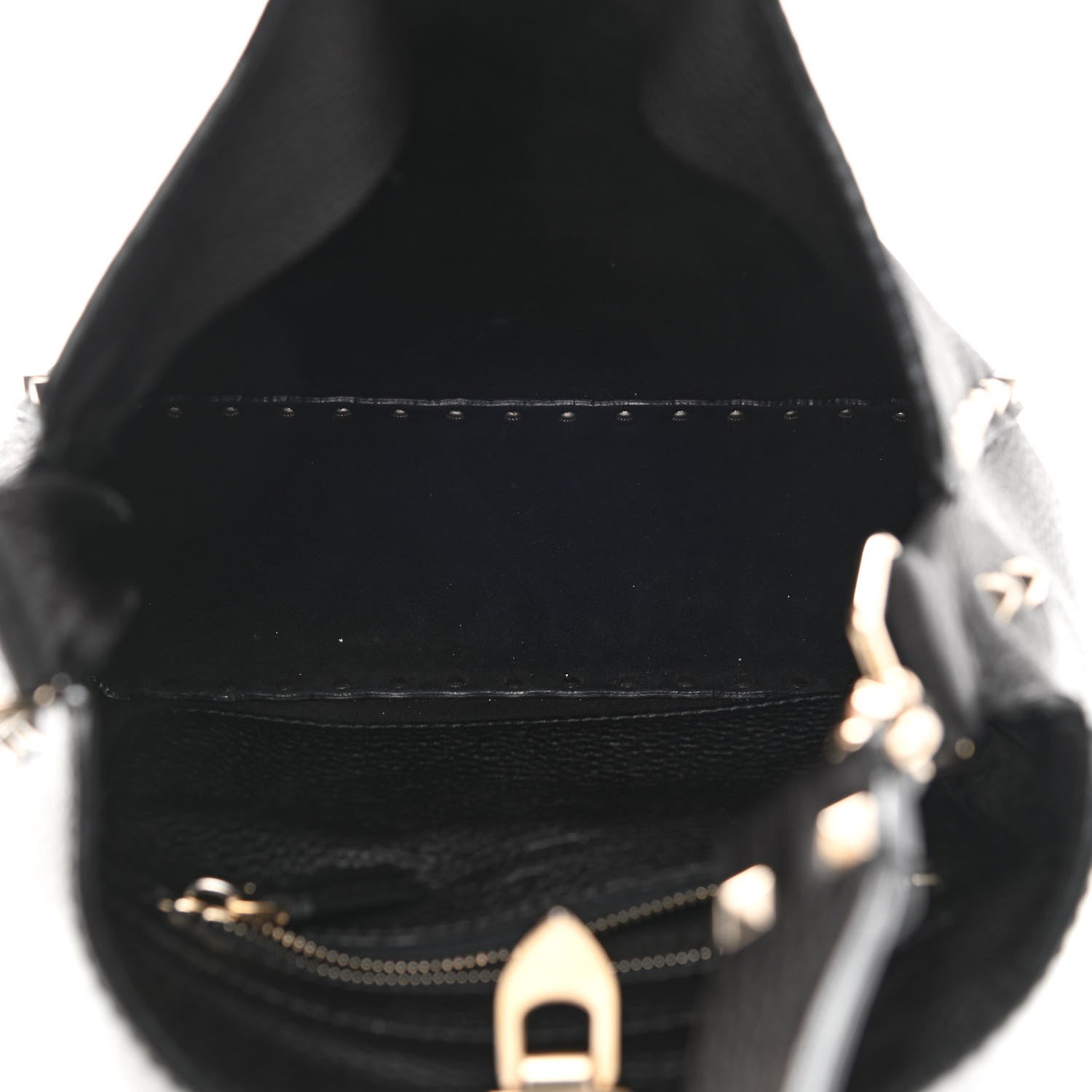 Valentino Garavani Pebbled Calfskin Small Rockstud Flip-Lock Messenger Bag Black 5 of 12
