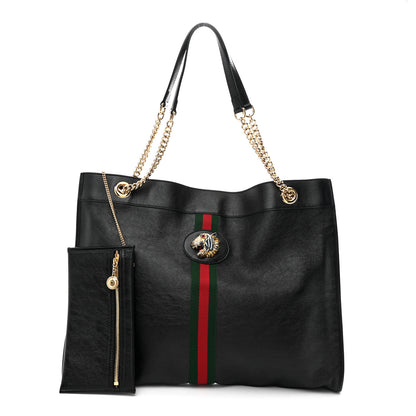 Gucci Calfskin Large Rajah Chain Tote Black 3 of 11