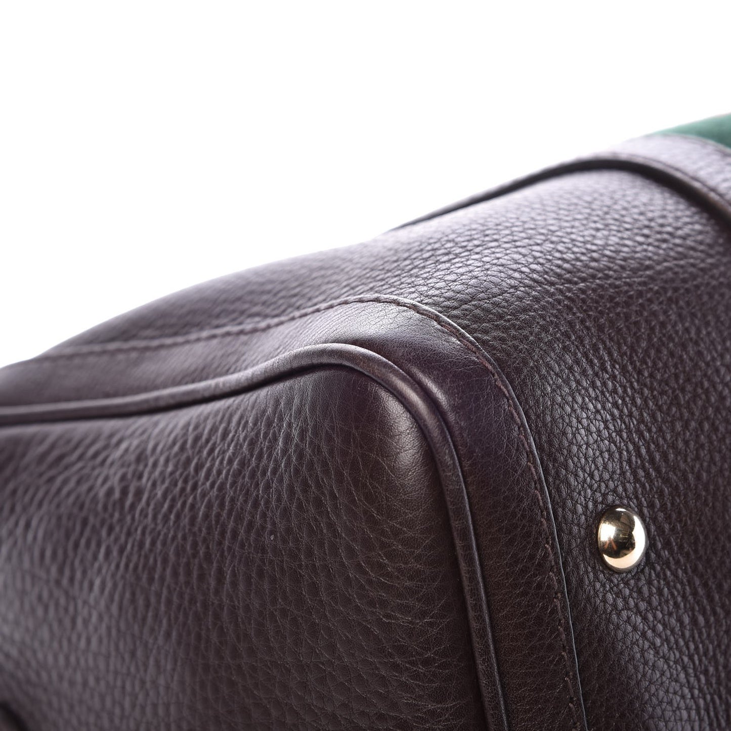 Calfskin Vintage Web Medium Boston Dark Brown