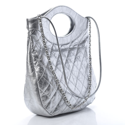 Chanel Metallic Crumpled Calfskin Small 31 Shopping Bag Silver 3 of 10
