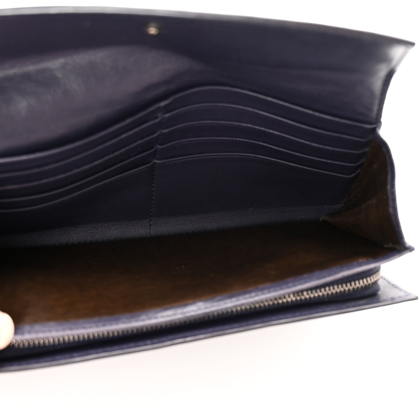 Nappa Intrecciato Continental Flap Wallet Dark Blue