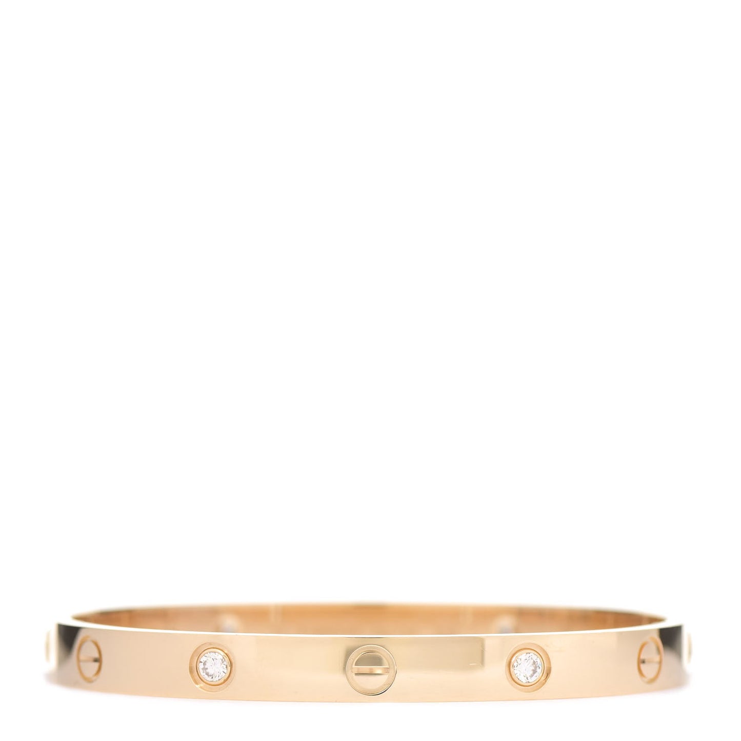18K Yellow Gold 4 Diamond LOVE Bracelet 17