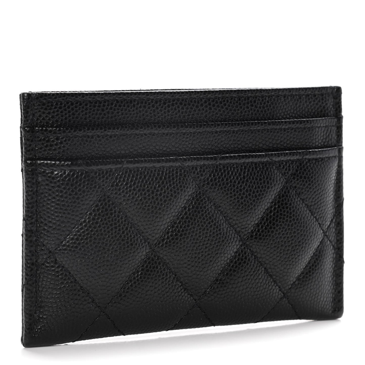 Caviar Quilted French New Wave Card Holder Black