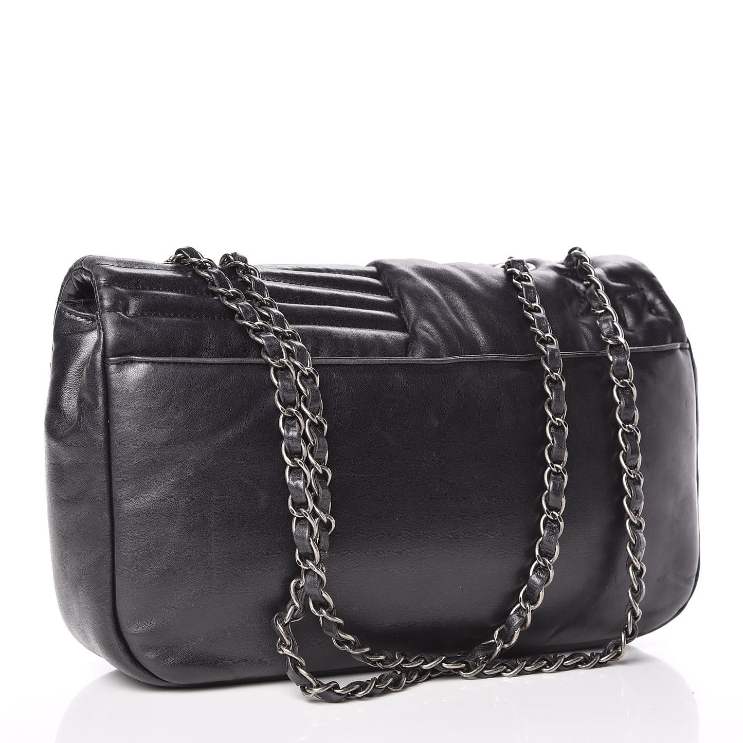 Lambskin Quilted Jumbo Paris Dallas Single Flap Black