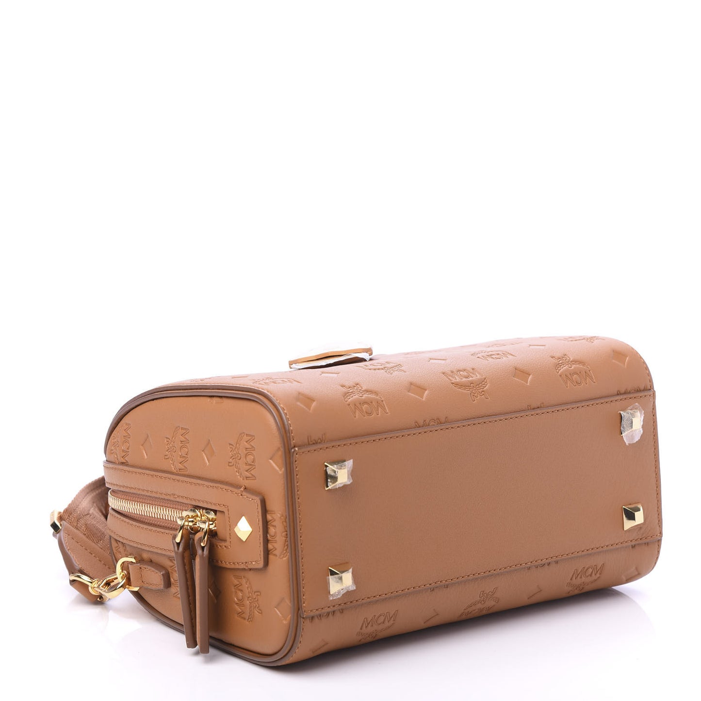 Calfskin Ottomar Monogram Essential Boston Bag Cognac