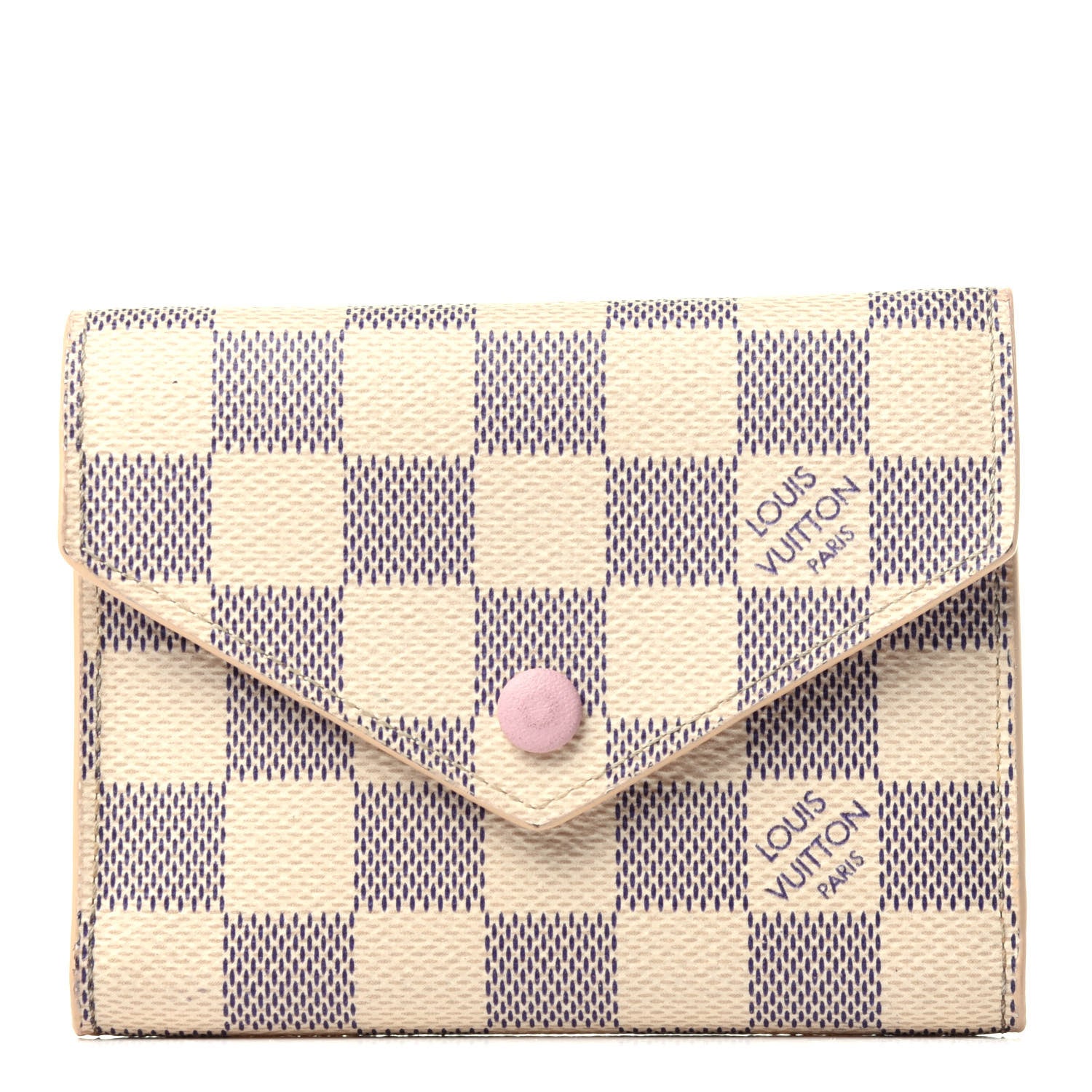 Louis Vuitton Damier Azur Victorine Wallet Rose Ballerine 1 of 9
