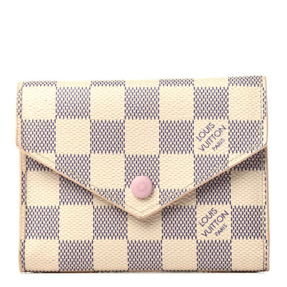 Louis Vuitton Damier Azur Victorine Wallet Rose Ballerine 1 of 9