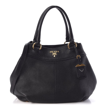 Prada Vitello Daino Shoulder Bag Black 1 of 9