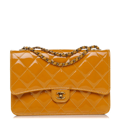 Chanel Patent Goatskin Quilted Wallet On Chain WOC Camel 1 of 8