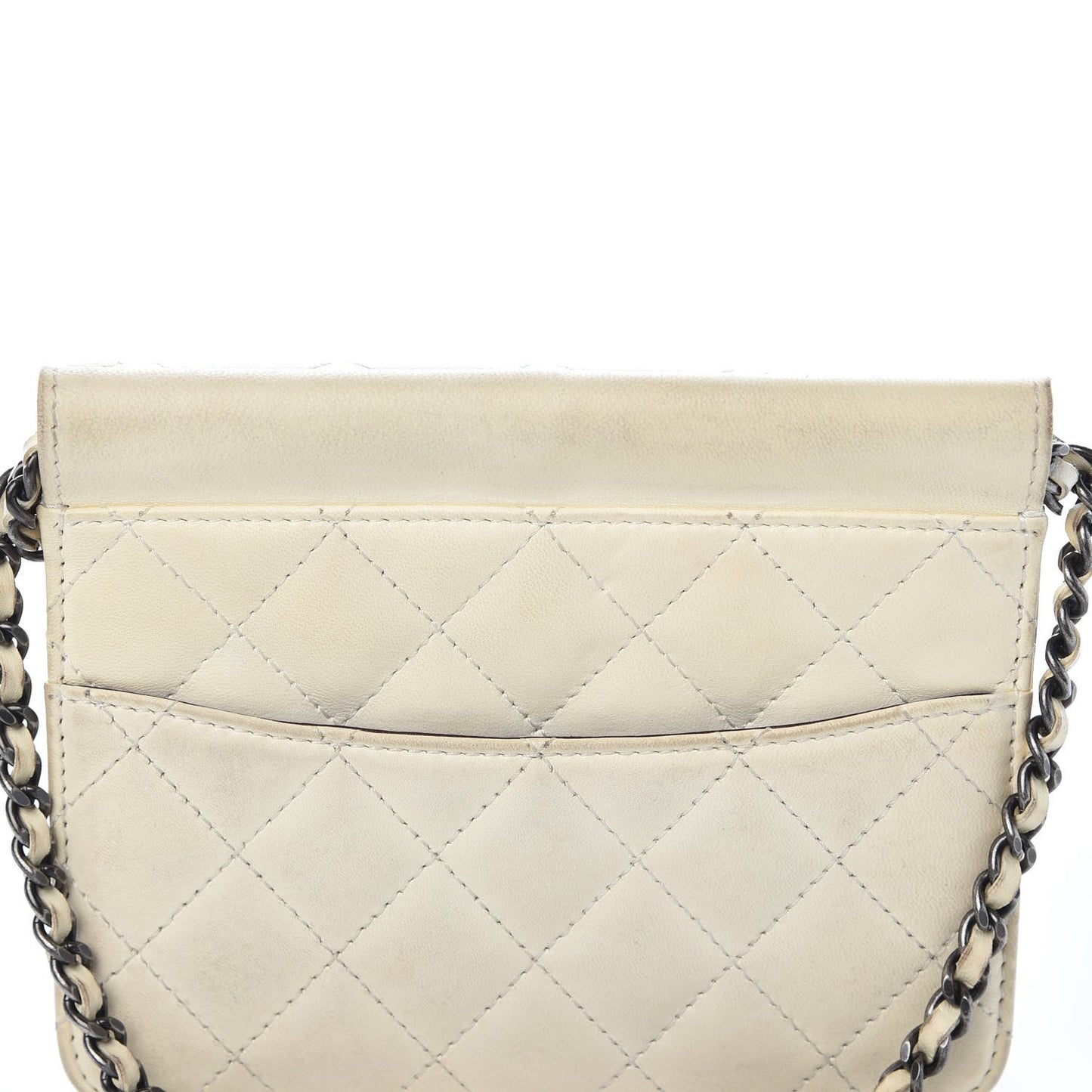 Lambskin Quilted Mini Crossing Times White