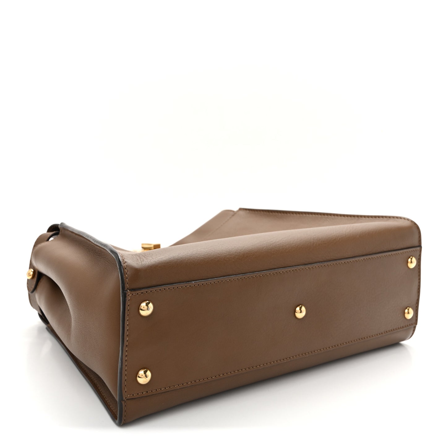 Vitello Seta Fabric Jacquard Pequin Medium Peekaboo Iconic Satchel Foresta Tobacco