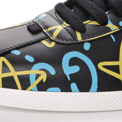 Gucci Calfskin GucciGhost Print Low Top Sneakers 41 Black New Acquamarine 8 of 8