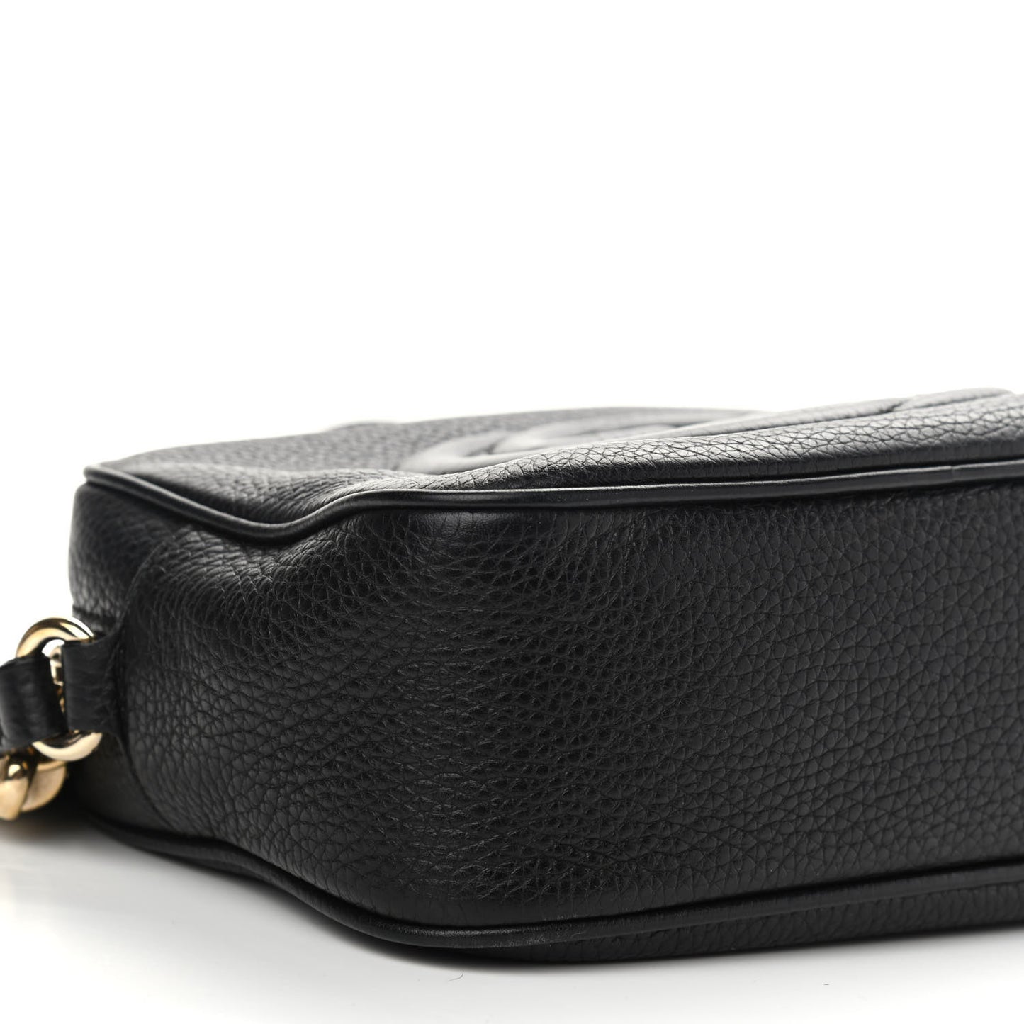 Pebbled Calfskin Small Soho Disco Bag Black