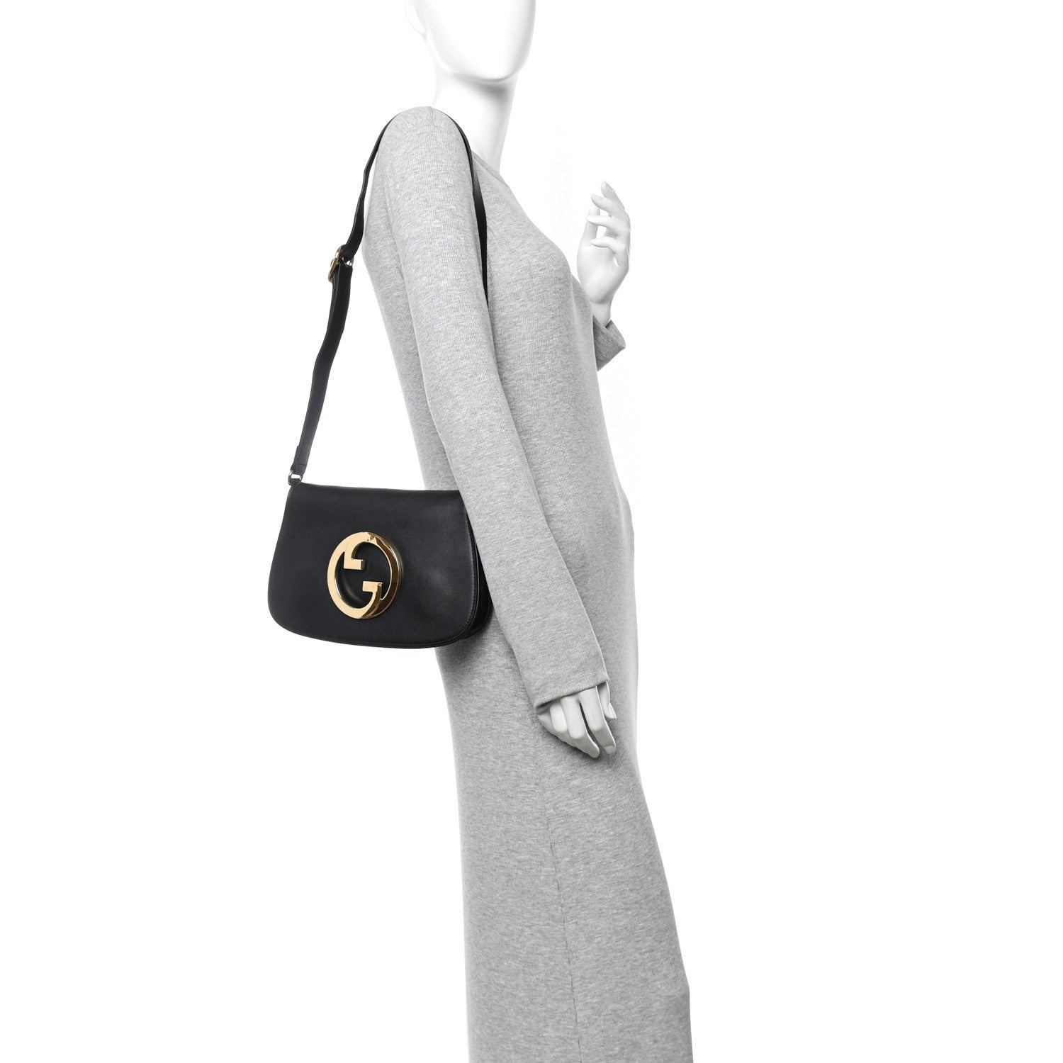 Gucci Roxy Calfskin Blondie Chain Shoulder Flap Bag Black 2 of 10