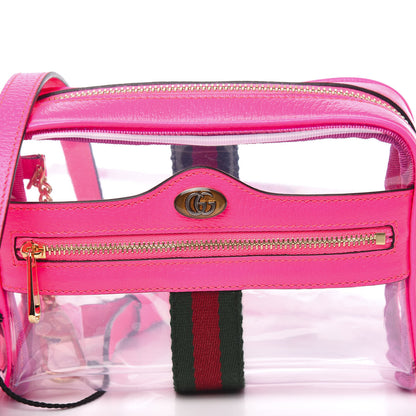 Gucci Vinyl Web Mini Ophidia Transparent Shoulder Bag Fluorescent Fuchsia 6 of 8