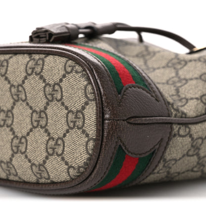 Gucci GG Supreme Monogram Web Mini Ophidia Bucket Bag Brown 10 of 10