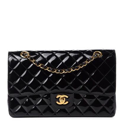 Chanel Patent Quilted Medium Double Flap Black 1 of 18