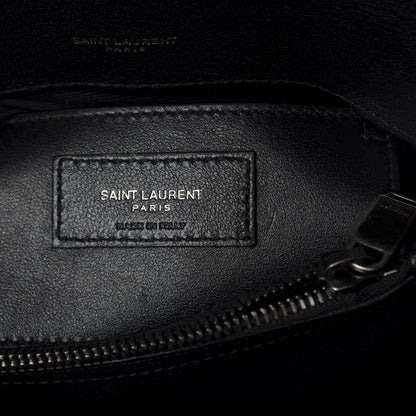 Saint Laurent Sheepskin Matelasse Chevron Monogram Medium College Bag Black 7 of 10