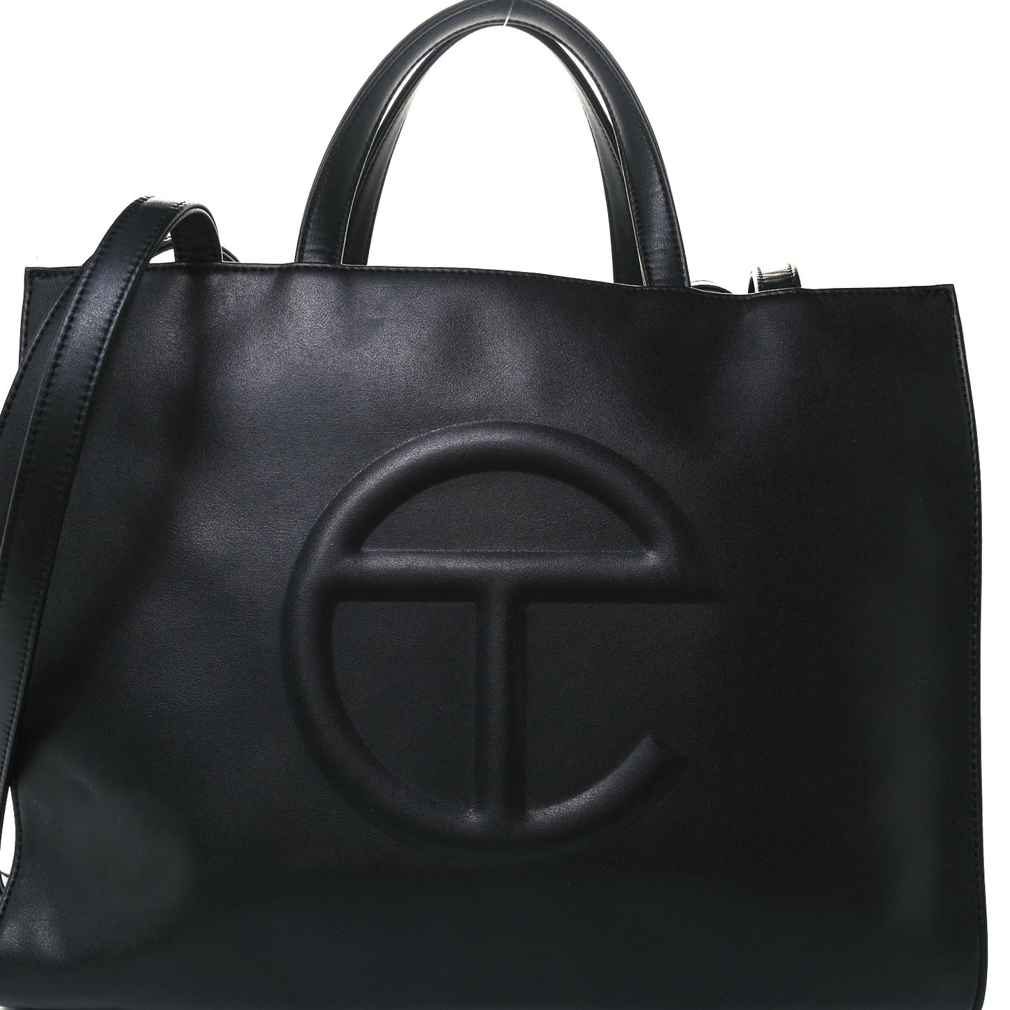 Vegan Leather Medium Shopping Bag Black